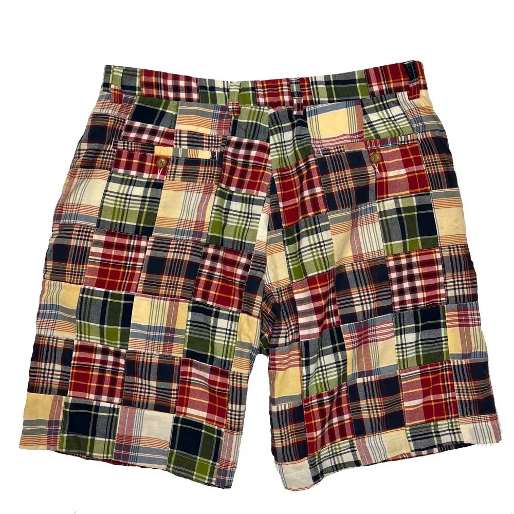 J. Crew Multicolor Patchwork Madras Cotton Shorts